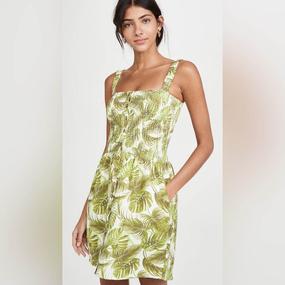 Chaser Green Leaf Print Dress